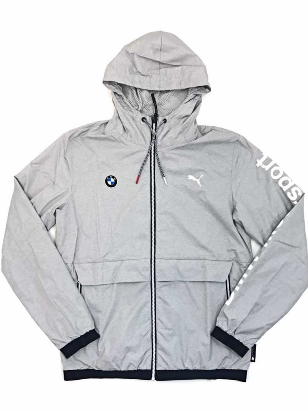 Puma Light Gray Hooded Windbreaker with BMW Logo